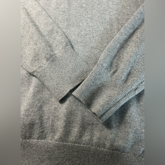 L.L. Bean Gray Cotton Cashmere Blend Zip-Up Dad Sweater Cardigan Men’s Size L - Picture 4 of 12